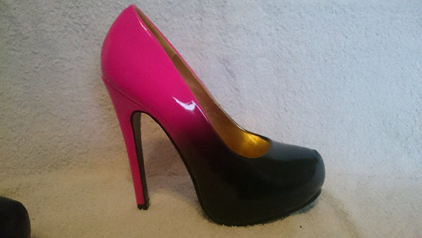 Black and pink shoes heels Clearance